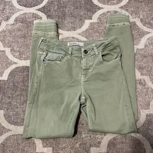 Zara basic denim skinny jeans green size 2